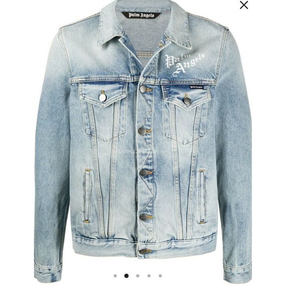 SOLD Palm Angels Blue Denim Jacket Size XL Men - Picture 3 of 12